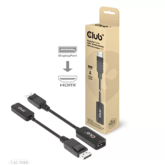   Club 3D Átalakító - CAC-1088 (DisplayPort 1.4 to HDMI 4K120Hz/8K60Hz HDR Aktív, M/F)
