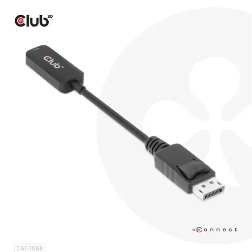 Club 3D Átalakító - CAC-1088 (DisplayPort 1.4 to HDMI 4K120Hz/8K60Hz HDR Aktív, M/F)