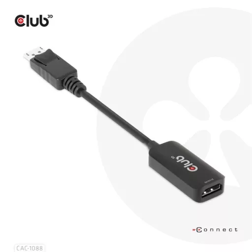 Club 3D Átalakító - CAC-1088 (DisplayPort 1.4 to HDMI 4K120Hz/8K60Hz HDR Aktív, M/F)