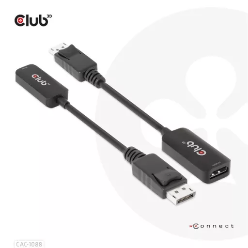 Club 3D Átalakító - CAC-1088 (DisplayPort 1.4 to HDMI 4K120Hz/8K60Hz HDR Aktív, M/F)