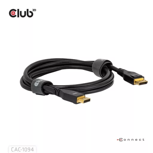 Club 3D Kábel - CAC-1094 (DisplayPort 2.1, 8K2420Hz, 2m, DP80, VESA tanúsítvány, M/M)