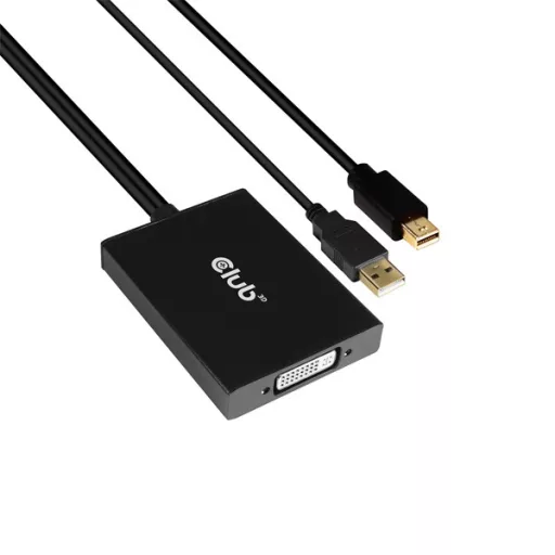 Club 3D Átalakító - CAC-1130 (Mini DisplayPort to Dual Link DVI-I Active, 4K30Hz)