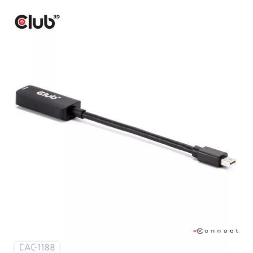 Club 3D Átalakító - CAC-1188 (Mini DisplayPort 1.4 to HDMI 8K60Hz, aktív, HDCP 2.2, 9cm)