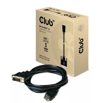   Club 3D Kábel - CAC-1210 (DVI-D to HDMI 1.4, 2m, M/M, Bidirectional, UHD 4K30Hz)