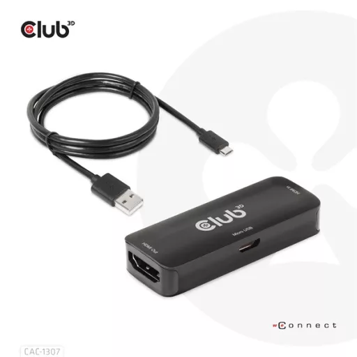 Club 3D Átalakító - CAC-1307 (HDMI aktív ismétlő 4K60Hz, Micro USB tápellátás, 18Gbps, 3D, HDR, HDCP 2.2&1.4)