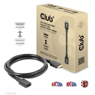   Club 3D Kábel - CAC-1322 (HDMI 2.1 Ultra High Speed, 4K120Hz 8K60Hz, 30AWG, 48Gbps, 1m, M/F)