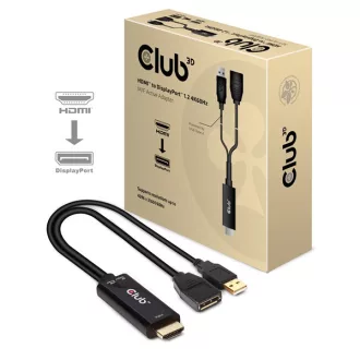   Club 3D Átalakító - CAC-1331 (HDMI 2.0 to DisplayPort 1.2 4K60Hz HDR M/F, USB-A táp, 25cm)