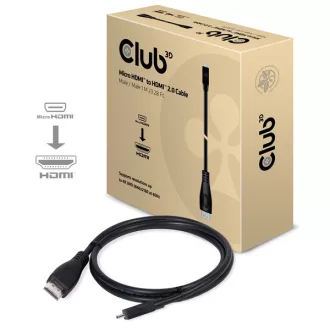   Club 3D Kábel - CAC-1351 (Micro HDMI to HDMI 2.0, 4K60Hz, 1m, Bi-Directional)