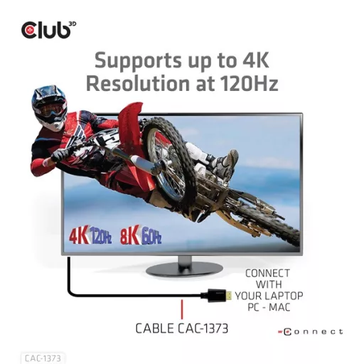Club 3D Kábel - CAC-1373 (HDMI 2.1 Ultra High-Speed, 48Gbps, 4K120Hz, 8K60Hz, M/M, 3m)