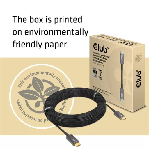 Club 3D Kábel - CAC-1379 (HDMI 2.1 Ultra High Speed,  AOC, M/M, 8K60Hz, 4K120Hz, 20m, eARC, VRR, HDR10, DSC 1.2)