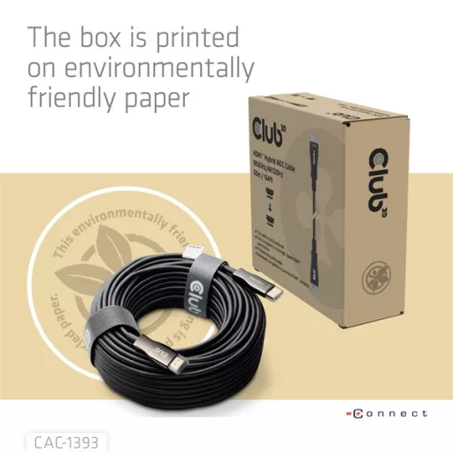 Club 3D Kábel - CAC-1393 (HDMI 2.1 Ultra High Speed, Hybrid AOC, 4K120Hz, 8K60Hz, 48Gbps, M/M, 50m)