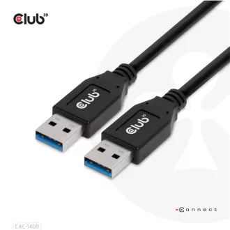   Club 3D kábel - CAC-1409 (USB-A Gen2, M/M, 10Gbps, 3A, 15W, 5V/3A, 0.5m)