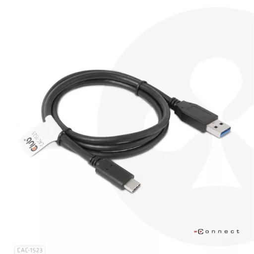 Club 3D Kábel - CAC-1523 (3.1 USB-C Gen 2 to 3.1 USB-A Gen 2, 10Gbps, 60W PD2.0, Bidirectional, 4K60Hz, M/M, 1m)