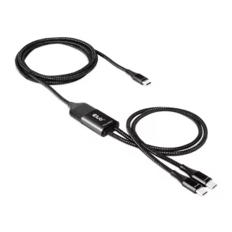   Club 3D Kábel - CAC-1527 (USB-C Y kábel, 100W PD, 1.83m, 2xUSB-C)