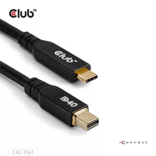 Club 3D Kábel - CAC-1561 (USB-C to Mini DisplayPort 2.1, DP40 Bidirectional, 2m, 8K30Hz)
