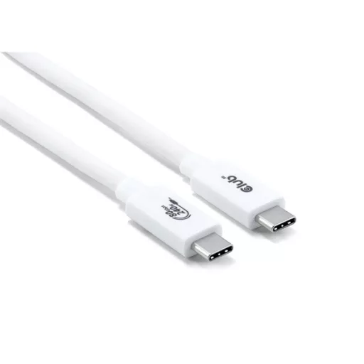 Club 3D Kábel - CAC-1572 (USB4 USB-C, 240W PD, 80Gbps, 8K240Hz, 4K540Hz, Bidirectional, fehér, M/M, 1,2m)