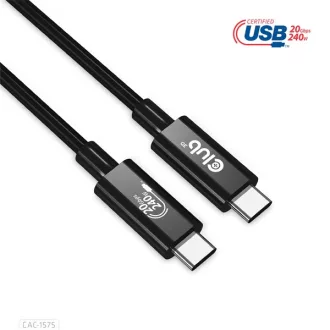   Club 3D Kábel - CAC-1575 (USB4 USB-C Gen 2x2, Bi-Directional USB-IF, 4K60Hz, 20Gbps, PD 240W(48V/5A) EPR M/M, 2m)