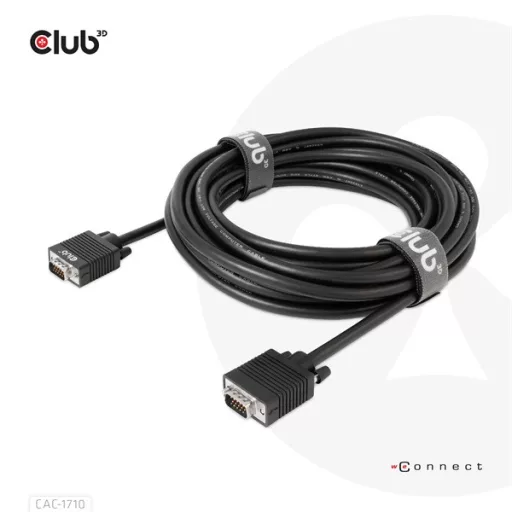 Club 3D Kábel - CAC-1710 (VGA Bidirectional, M/M, 10m, 28AWG, 1080p)