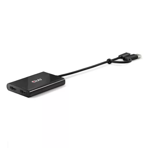 Club 3D Video Splitter - CSV-1475 (4K60HZ, 3.2 USB-C (USB-A Adapterrel) to 2xHDMI, Displaylink)