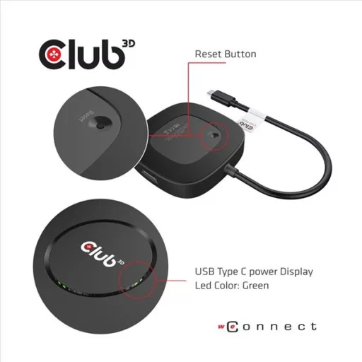 Club 3D MST Hub - CSV-1550 (3.2 USB-C Gen 1 to 3x Displayport, Alternate Mode, 4K60Hz, HDR)