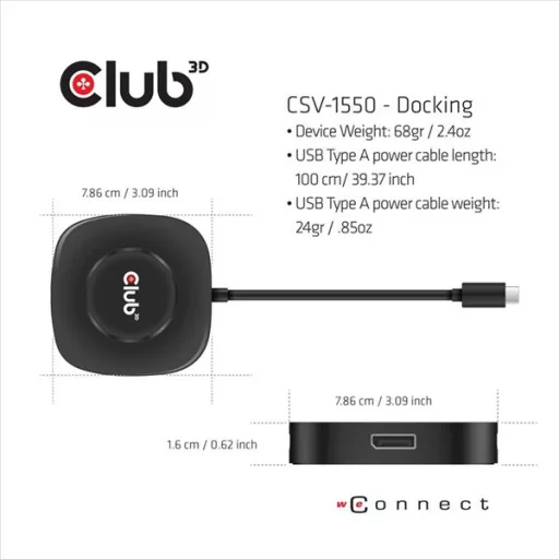 Club 3D MST Hub - CSV-1550 (3.2 USB-C Gen 1 to 3x Displayport, Alternate Mode, 4K60Hz, HDR)