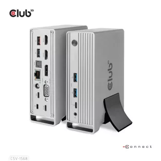   Club 3D Notebook Dokkoló - CSV-1568 (120W, Gen 2 USB-C to 4x USB-A, USB-C Gen 2, 2xHDMI, DP, VGA, RJ45, DC)