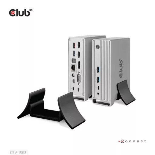 Club 3D Notebook Dokkoló - CSV-1568 (120W, Gen 2 USB-C to 4x USB-A, USB-C Gen 2, 2xHDMI, DP, VGA, RJ45, DC)