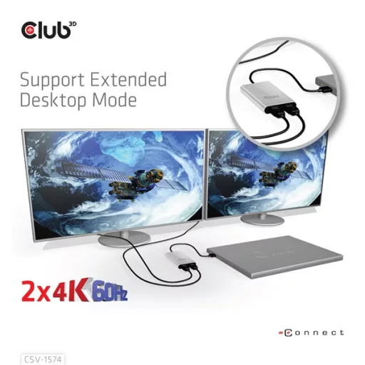Club 3D Video Splitter - CSV-1574 (Thunderbolt 3 to Dual HDMI 2.0, 4K60Hz)