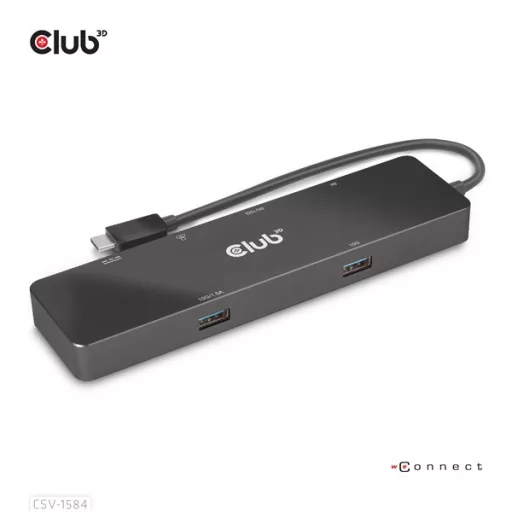 Club 3D USB Hub - CSV-1584 (3.2 USB-C Gen 2 to USB-C, 2xUSB-A, USB-C 100W PD, HDMI, RJ45, 8K60hz)