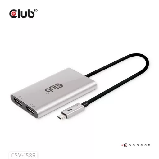 Club 3D Video Splitter - CSV-1586 (Thunderbolt 3 to Dual DisplayPort, 40Gbps, 4K60Hz)