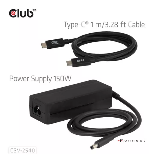 Club 3D Notebook Dokkoló - CSV-2540 (USB-C to 2xUSB-C, 2xUSB-A, 2xHDMI, 2xDP, RJ45, SD/MicroSD, 100W PD, 4K60hz)