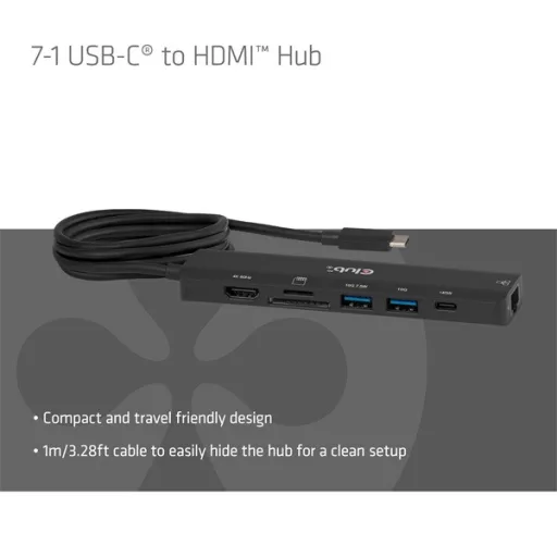 Club 3D Notebook Dokkoló - CSV-2555 (140W, USB-C to 4K60Hz HDMI, USB-C, RJ-45, 2x USB-A, MicroSD, SD)
