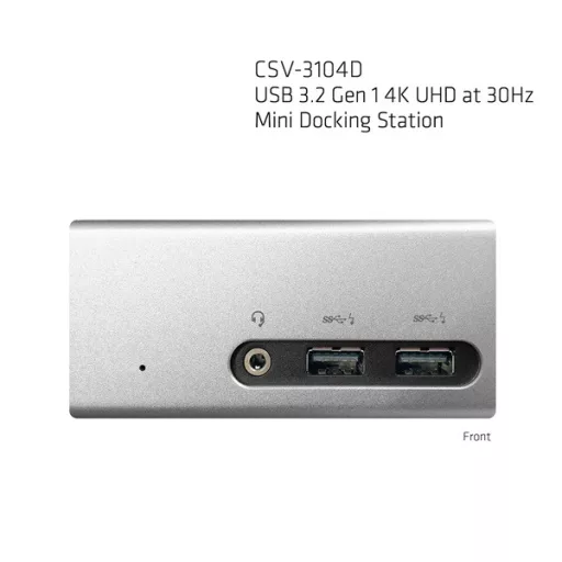 Club 3D Notebook Dokkoló - CSV-3104D (4K UHD, 3.0 USB-A to HDMI, DVI-I, 4xUSB-A, RJ45, 3.5 Jack Audio + Mic)