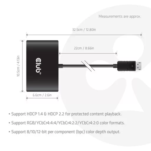 Club 3D Átalakító - CSV-7400 (DisplayPort to 4x DisplayPort, 8K30Hz)