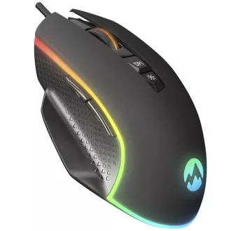   Everest Gamer Egér - RAGE-X2  (6400 DPI, 7gomb, 1,5m harisnyázott kábel, optikai, fekete, RGB LED)