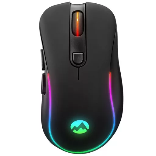 Everest Vezeték nélküli Egér - SM-W75 -X-RAPID (1600 DPI, 6 gomb, optikai, fekete, RGB LED)