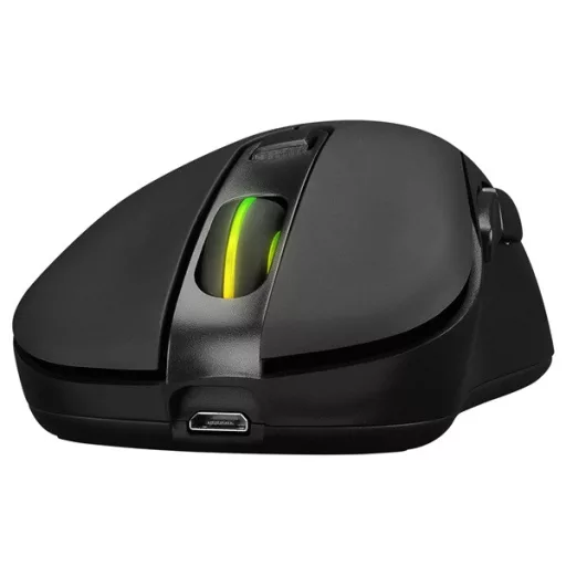 Everest Vezeték nélküli Egér - SM-W75 -X-RAPID (1600 DPI, 6 gomb, optikai, fekete, RGB LED)