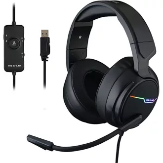   The G-Lab Fejhallgató - KORP THALLIUM 7.1 (mikrofon, USB, 2,4m harisnyázott kábel, hangerőszabályzó, nagy-párnás, RGB)