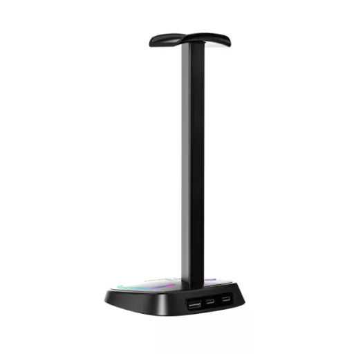 The G-Lab Fejhallgató állvány - K STAND NEON RGB H (fekete, USB-C, USB-A, univerzális, csúszásgátló, RGB)