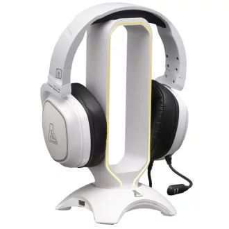   The G-Lab Fejhallgató állvány - K STAND RADON W  (fehér, 2xUSB3.0, műanyag)