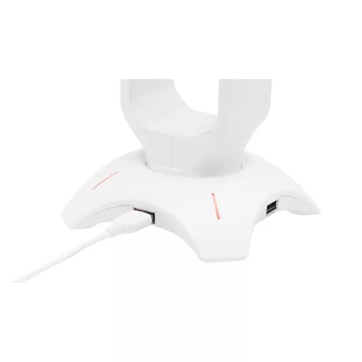 The G-Lab Fejhallgató állvány - K STAND RADON W  (fehér, 2xUSB3.0, műanyag)