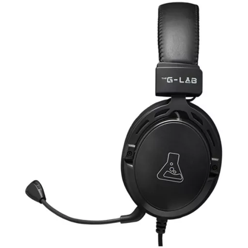 The G-Lab Fejhallgató - KORP TITANIUM (mikrofon, 3,5mm Jack, hangerőszabályzó, LED,nagy-párnás)