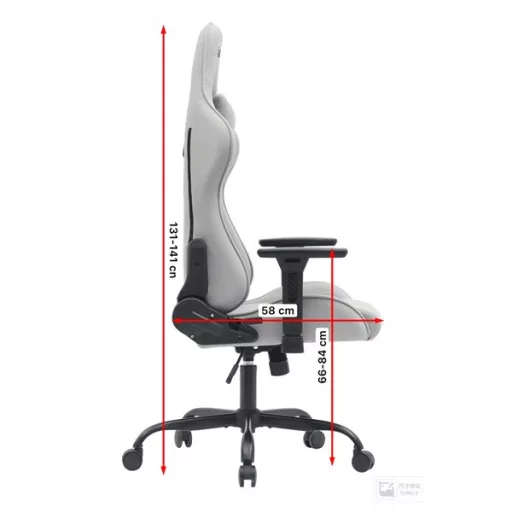 The G-Lab Gamer szék - KS PLATINIUM GREY (fekete; állítható magasság; áll. kartámasz)