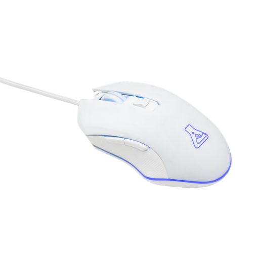 The G-Lab Gamer Egér - KULT HELIUM W (3200 DPI, 6 gomb, makro, 1,8m kábel, RGB LED, fehér)