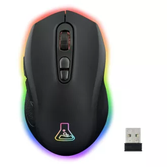   The G-Lab Vezeték nélküli Gamer Egér - KULT KRYPTON (6400 DPI, 2,4Ghz + BT, 7 gomb, 250Hz,  RGB LED, fekete)