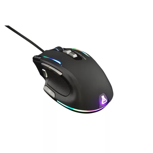 The G-Lab Gamer Egér - KULT NITRO ATOM (4800 DPI, 9 gomb, makro, 1,8m kábel, RGB LED, fekete)
