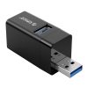 Orico USB3.0 Hub - MINI-U32-BK/8/ (3 port, Bemenet: USB-A, Kimenet: 1xUSB-A3.0+2xUSB-A2.0,  fekete)