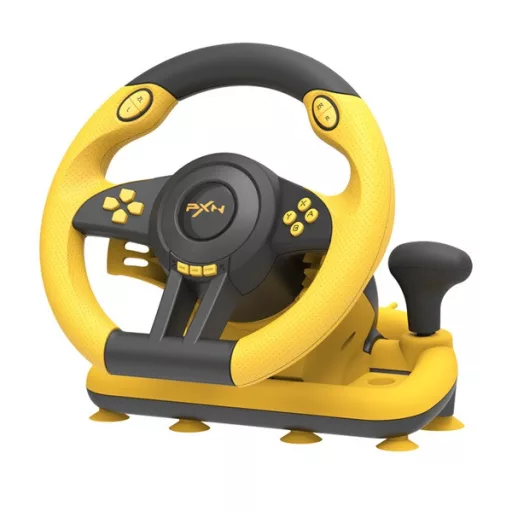 PXN csomag - V3 PRO (kormány+pedálok+váltó, PC/PS3/PS4/XBOX ONE/SERIES/Switch kompatibilis, sárga-fekete)