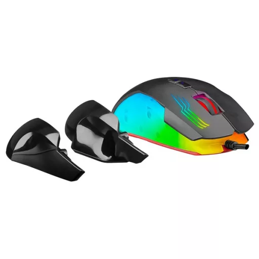 Rampage Egér Gamer - SMX-G38 CLAW (7200DPI, 8 gomb, makro, RGB LED, 1,8m harisnyázott kábel, fekete)