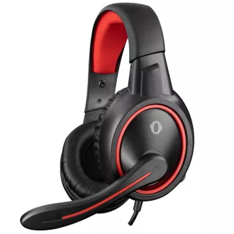   Snopy Fejhallgató - SN-GX1 ERGO Red (mikrofon, 3.5mm jack, hangerőszabályzó, nagy-párnás, 2.2m kábel, fekete-piros)